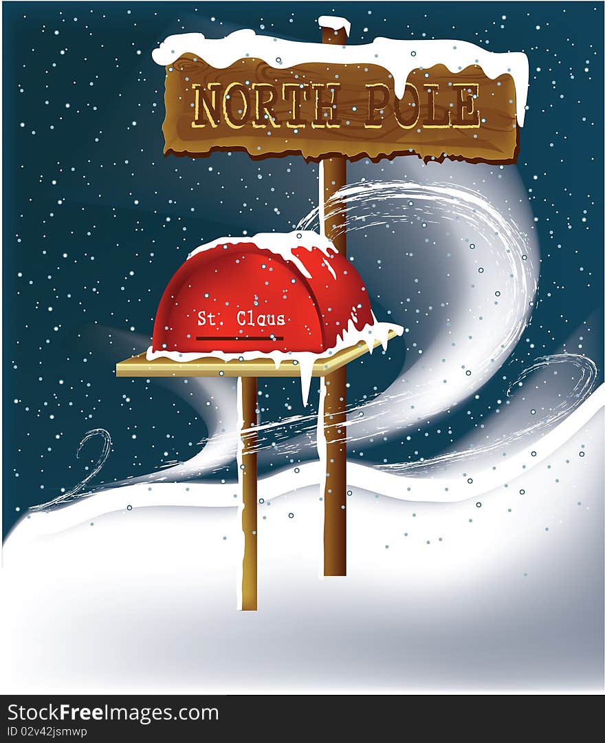 St. Claus' post box - vector illustration