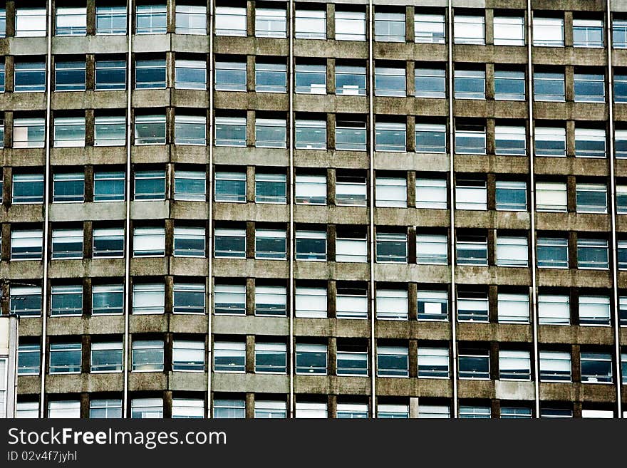 Side view of a building with windows. Side view of a building with windows