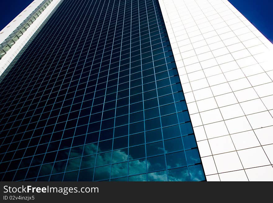 Side view of a modern building. Side view of a modern building