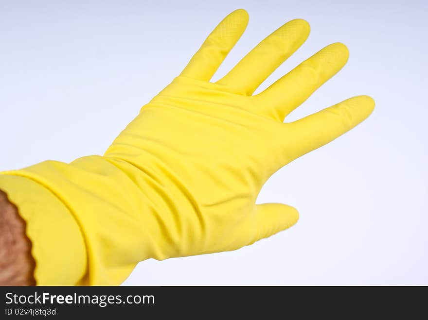 Economic gloves on white background