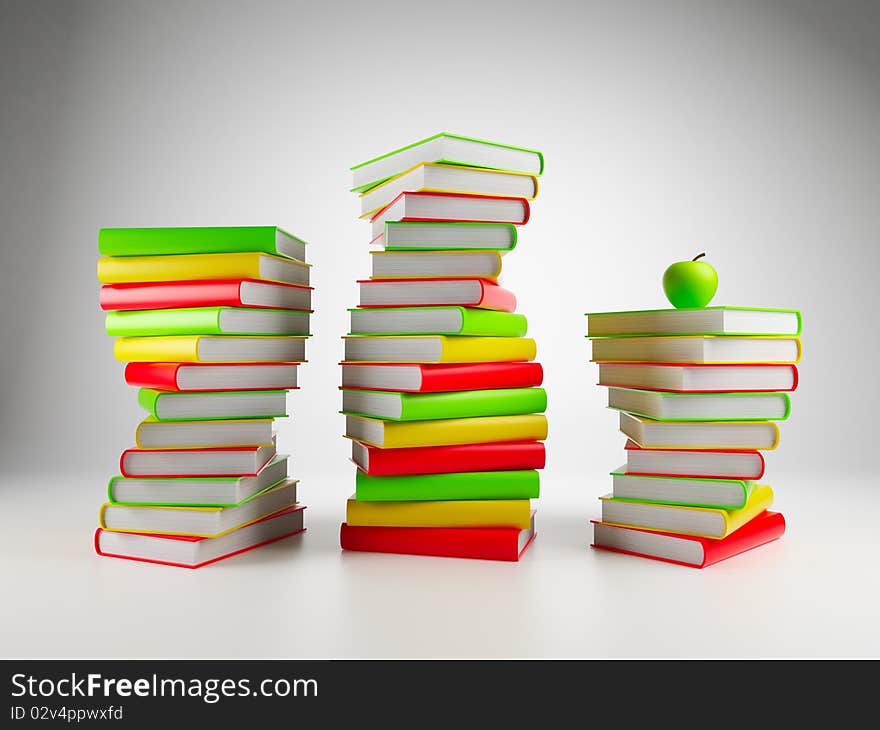 Books. 3d Illustration on a white background. Books. 3d Illustration on a white background