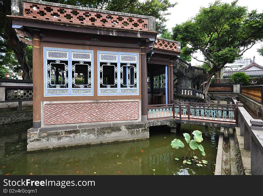 The courtyard with a path in chinese style