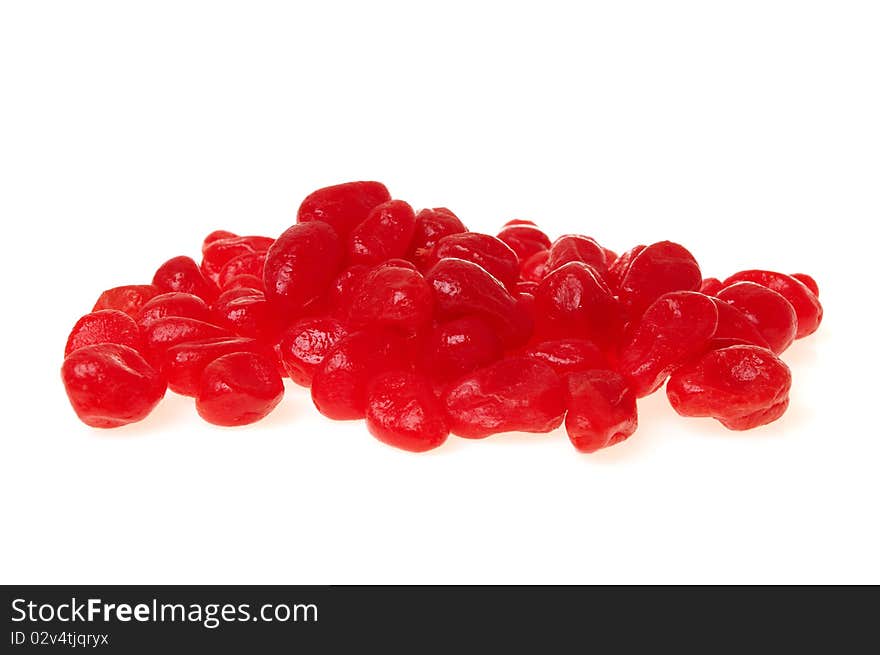 Dried red kumquat isolated on white