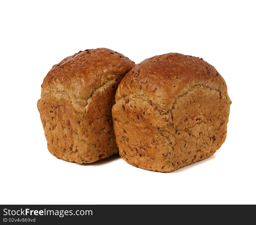 Bread with eight cereals isolated on white