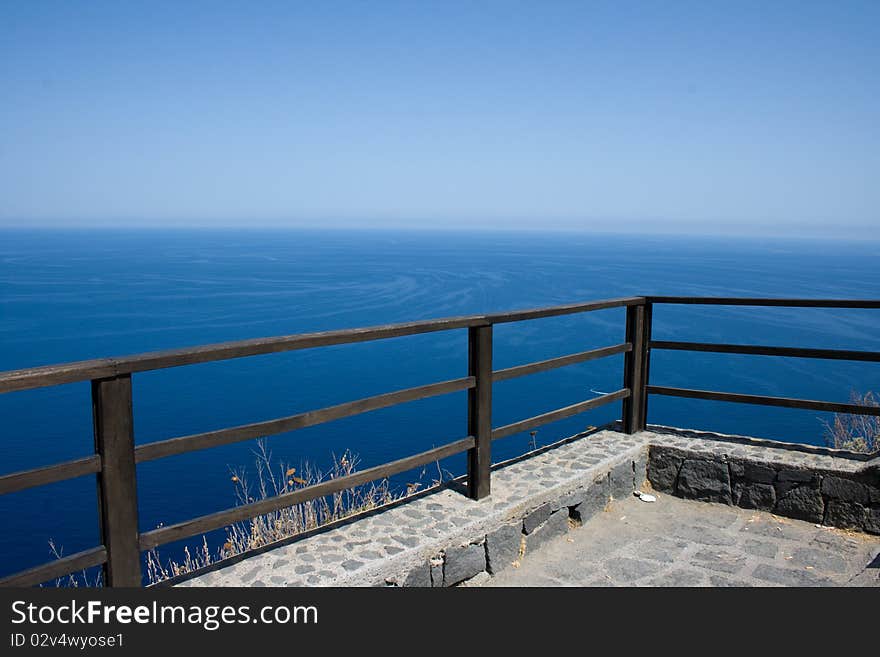 Sea view of mediterranean island