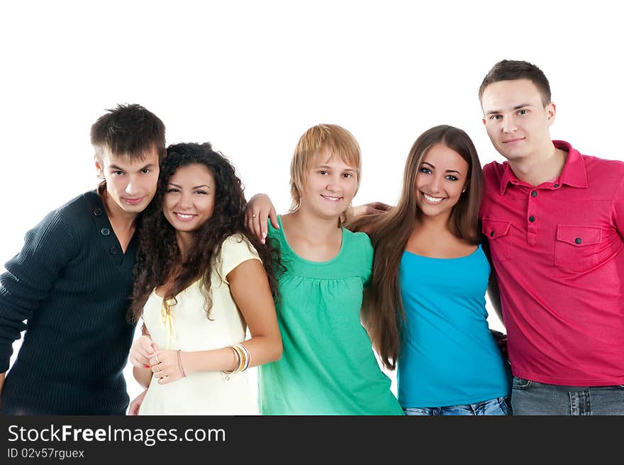 Group of student isolated on white background