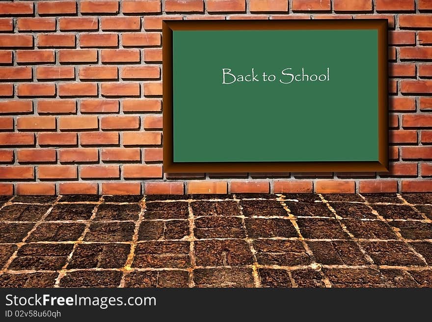 School black board as brickwall