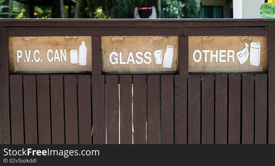 Containers Signs For Garbage Separation