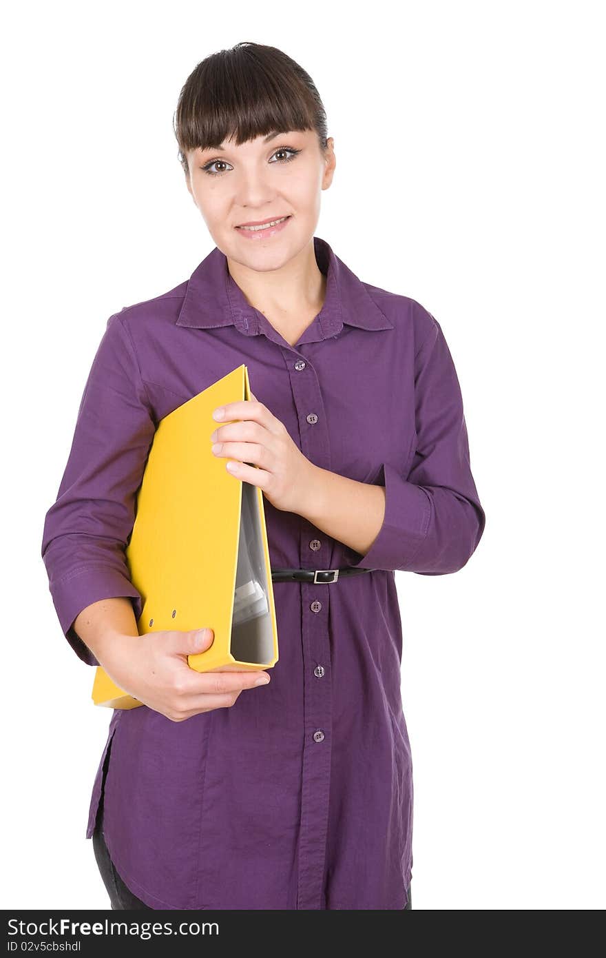 Young adult woman over white background. Young adult woman over white background