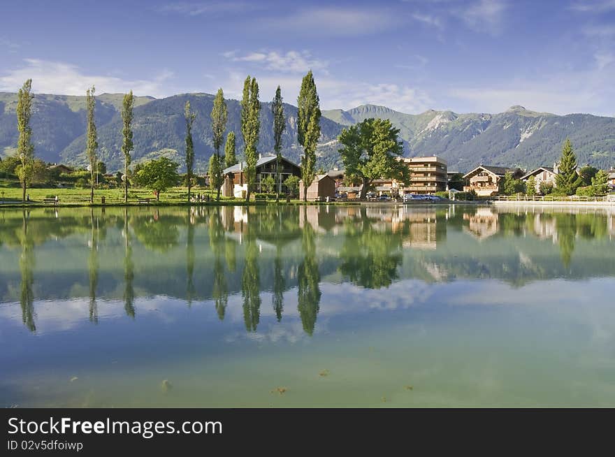 The village of Le Praz, close to the Vanoise National Park has a lake, and wonderful scenery. The village of Le Praz, close to the Vanoise National Park has a lake, and wonderful scenery