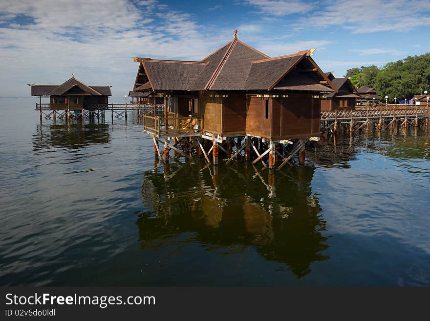 Floating hut