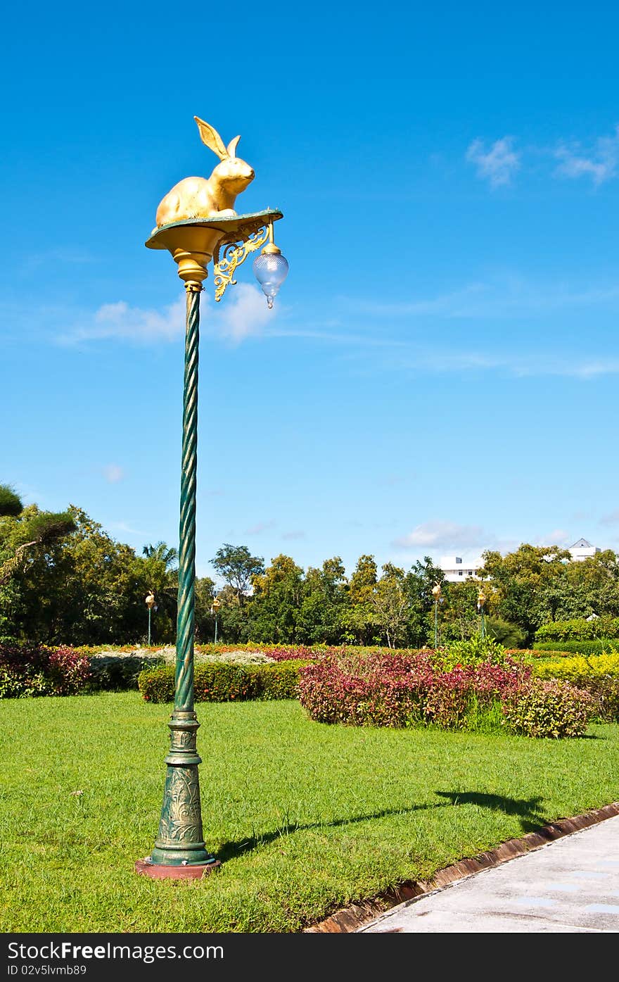 The rabbit in King Taksin park Chantaburi Thailand.