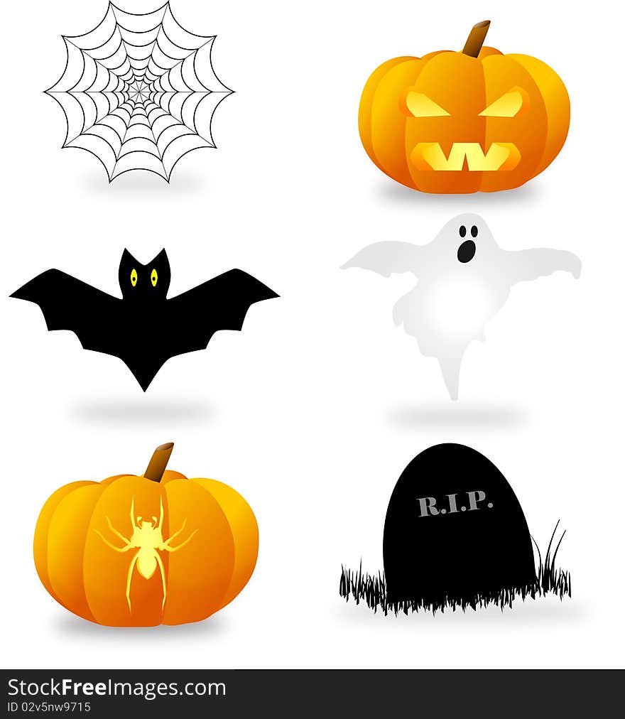 Halloween symbols set