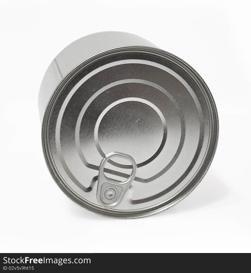 Metal, grey tin on white background for recycle conception. Metal, grey tin on white background for recycle conception