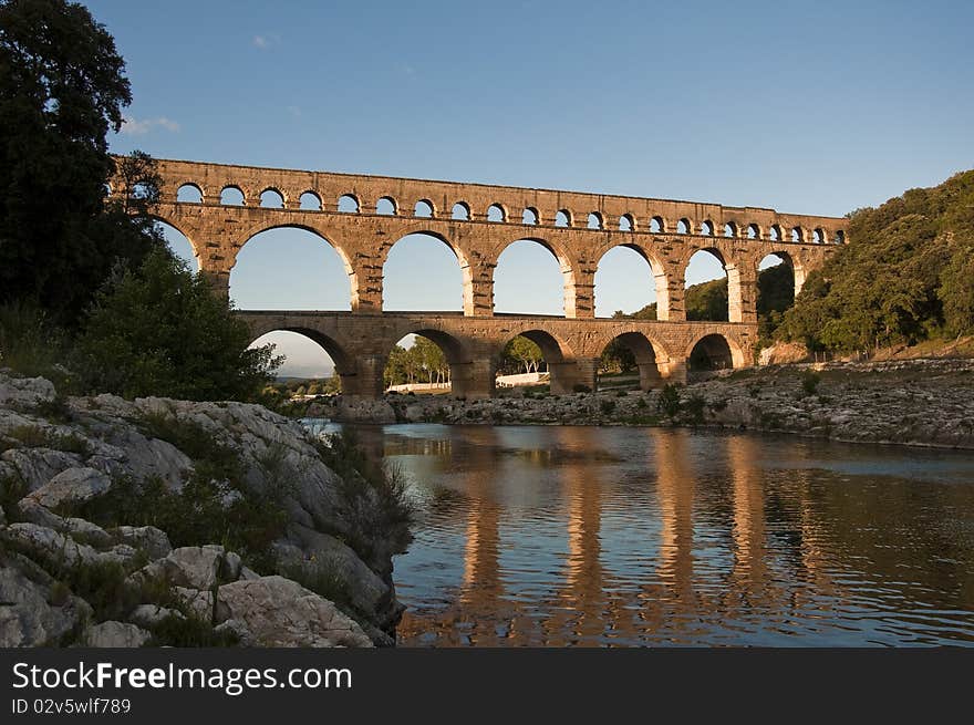 Roman aqueduct and bridge in france. Roman aqueduct and bridge in france