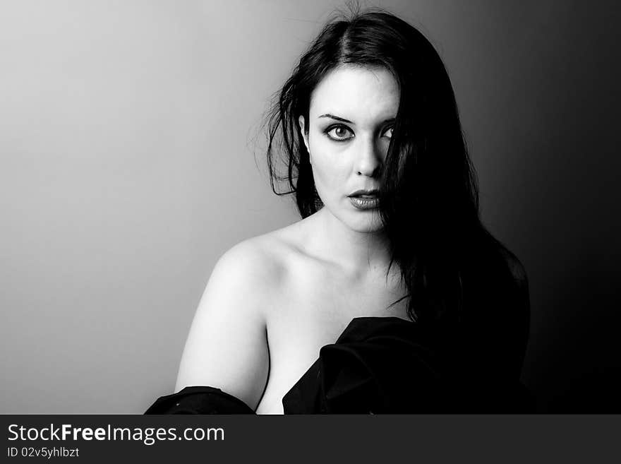 Voluptuous Look Of Brunette Young Woman.