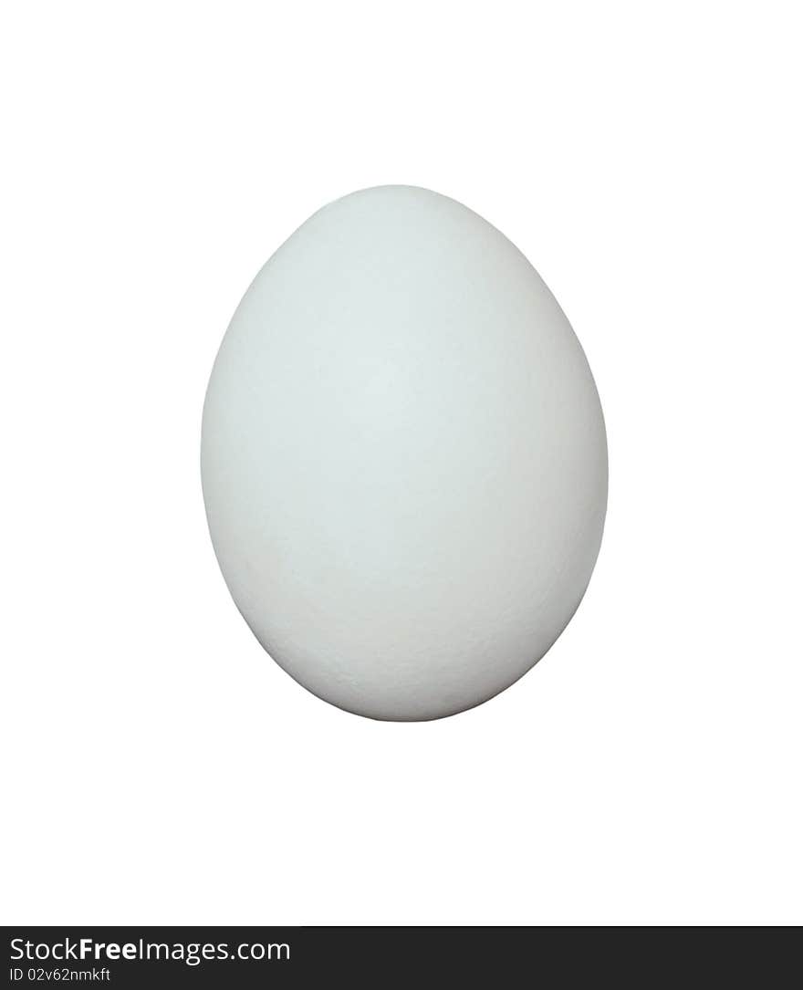 Isolated white chicken egg on white background