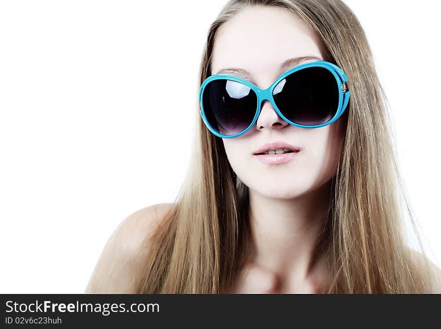 Portrait of a trendy young woman. Isolated over white background. Portrait of a trendy young woman. Isolated over white background.