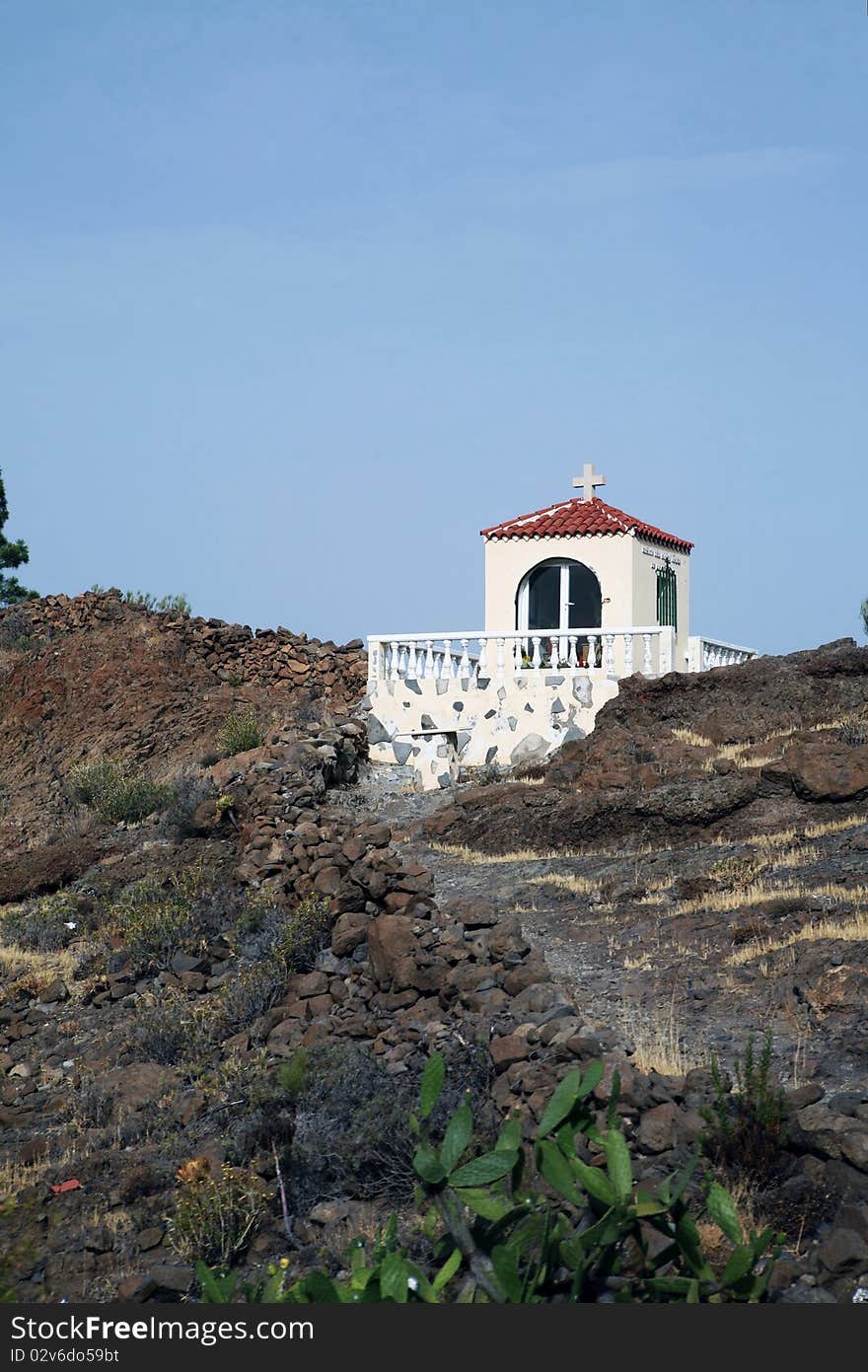 Chapel on hill over volcanic Island Tenerife. Chapel on hill over volcanic Island Tenerife