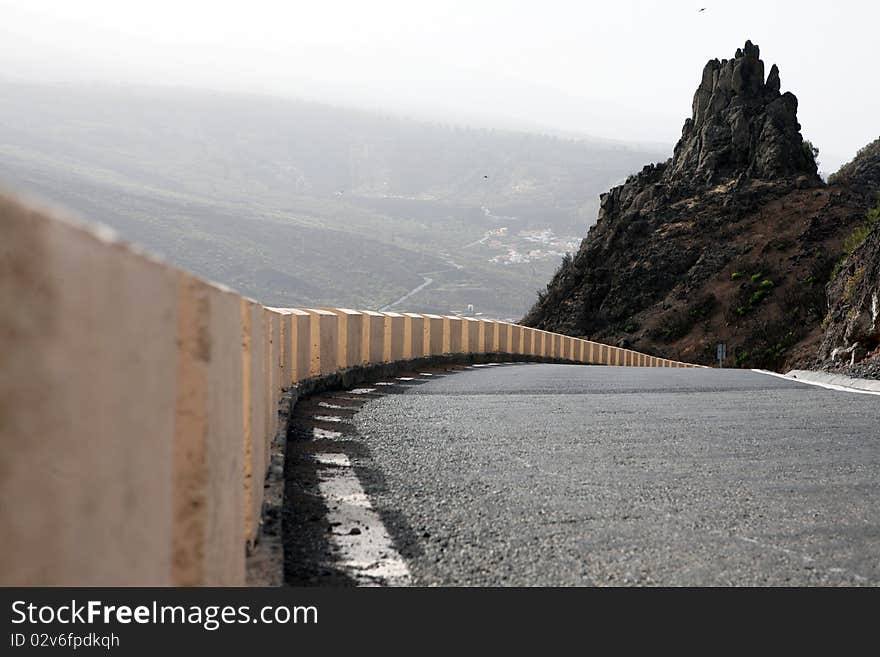 Road through the hills on  the Canary Islands. Road through the hills on  the Canary Islands