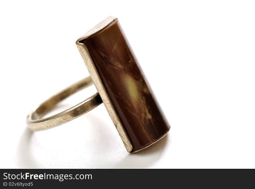 Antique Silver Finger-ring With Jasper