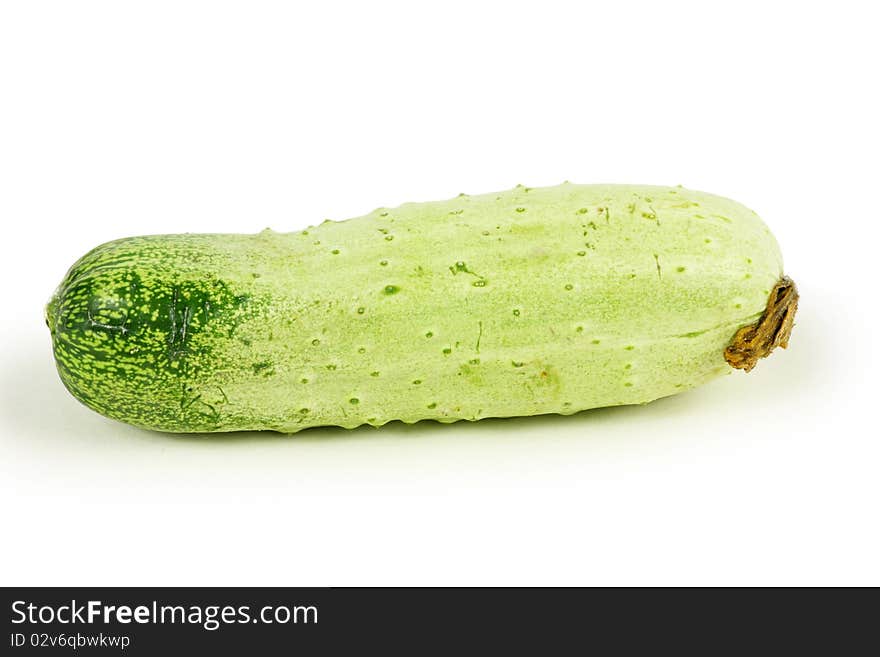 Picture of a green cucumber with withe background