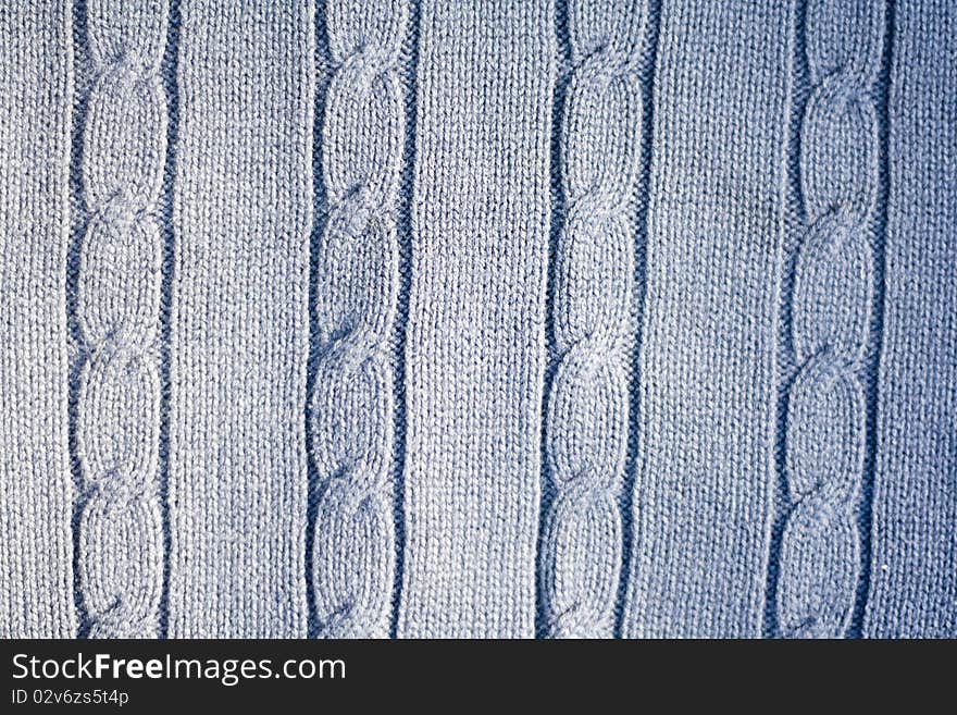 Blue wool texture background on the