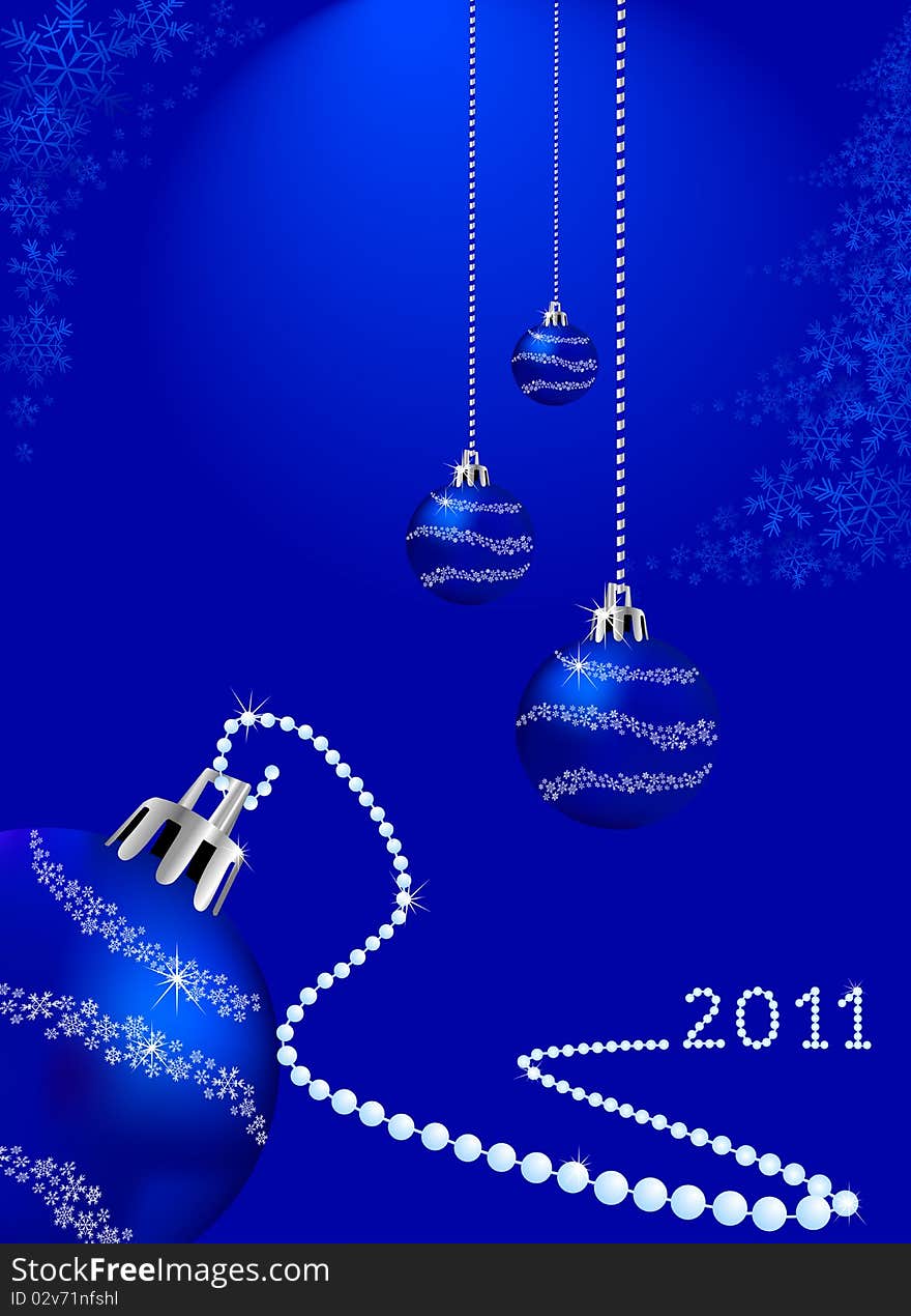 Christmas balls on a blue background. Christmas balls on a blue background