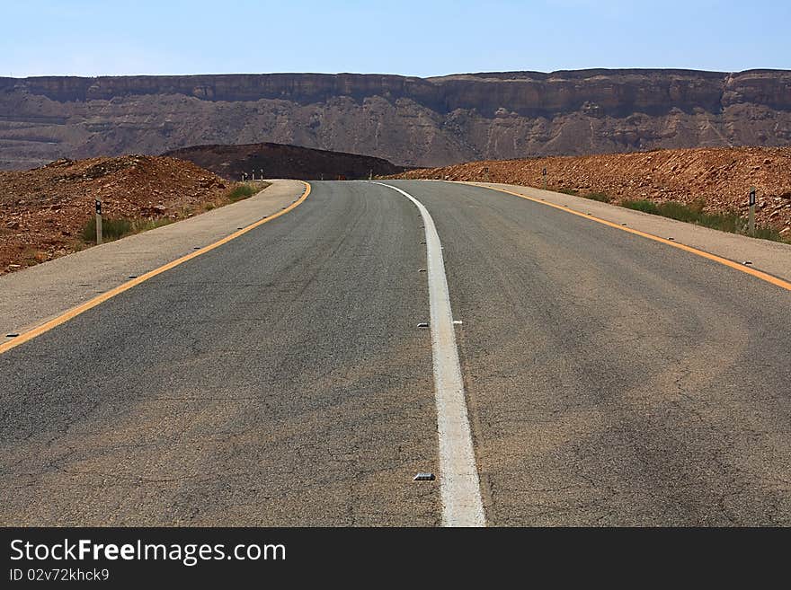 Road to the negev mountains. Road to the negev mountains