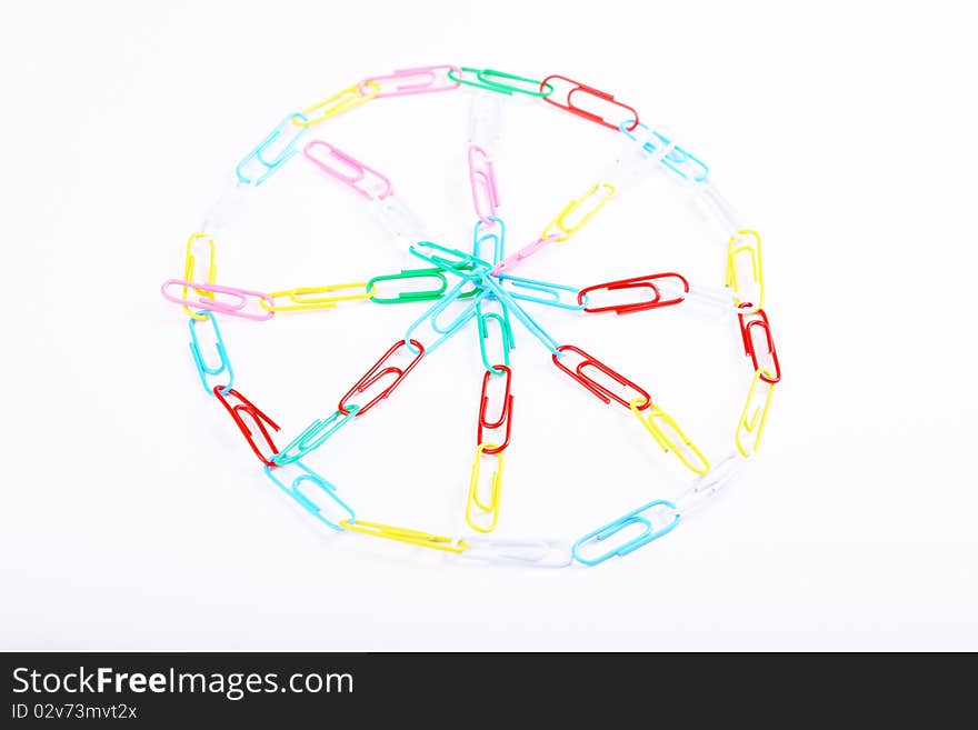 Colorful paper clips to form the object. Colorful paper clips to form the object