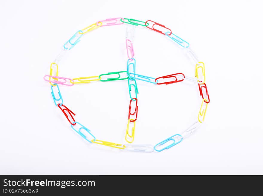 Colorful paper clips to form the object. Colorful paper clips to form the object