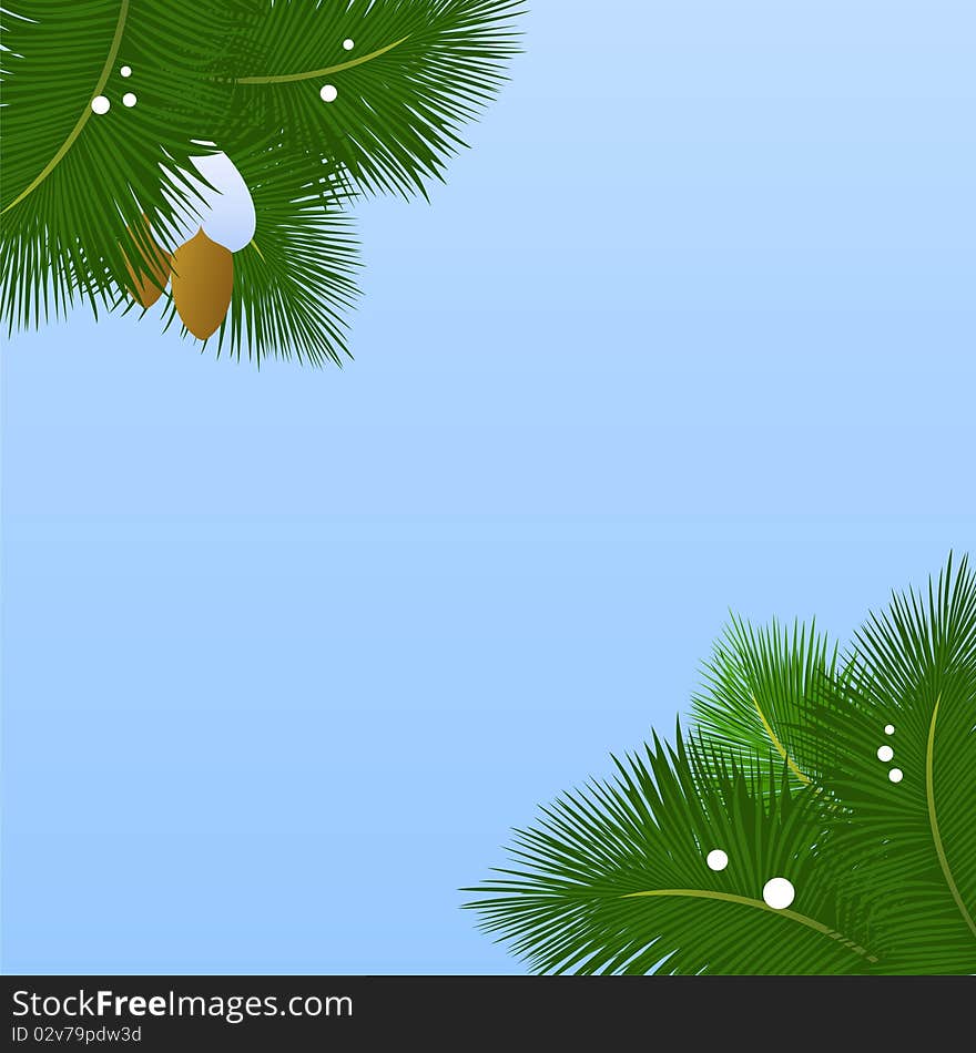 Beautiful Christmas Background with pine branches and free space for holiday greetings. Beautiful Christmas Background with pine branches and free space for holiday greetings