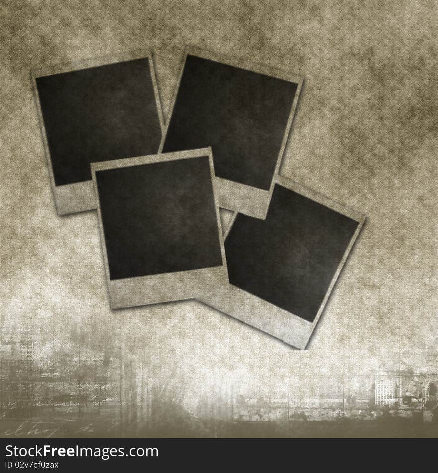 Vintage artistic background with Blank photo frames on the old paper. Vintage artistic background with Blank photo frames on the old paper