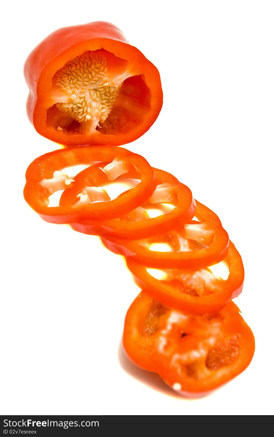 Fresh red pepper on white background