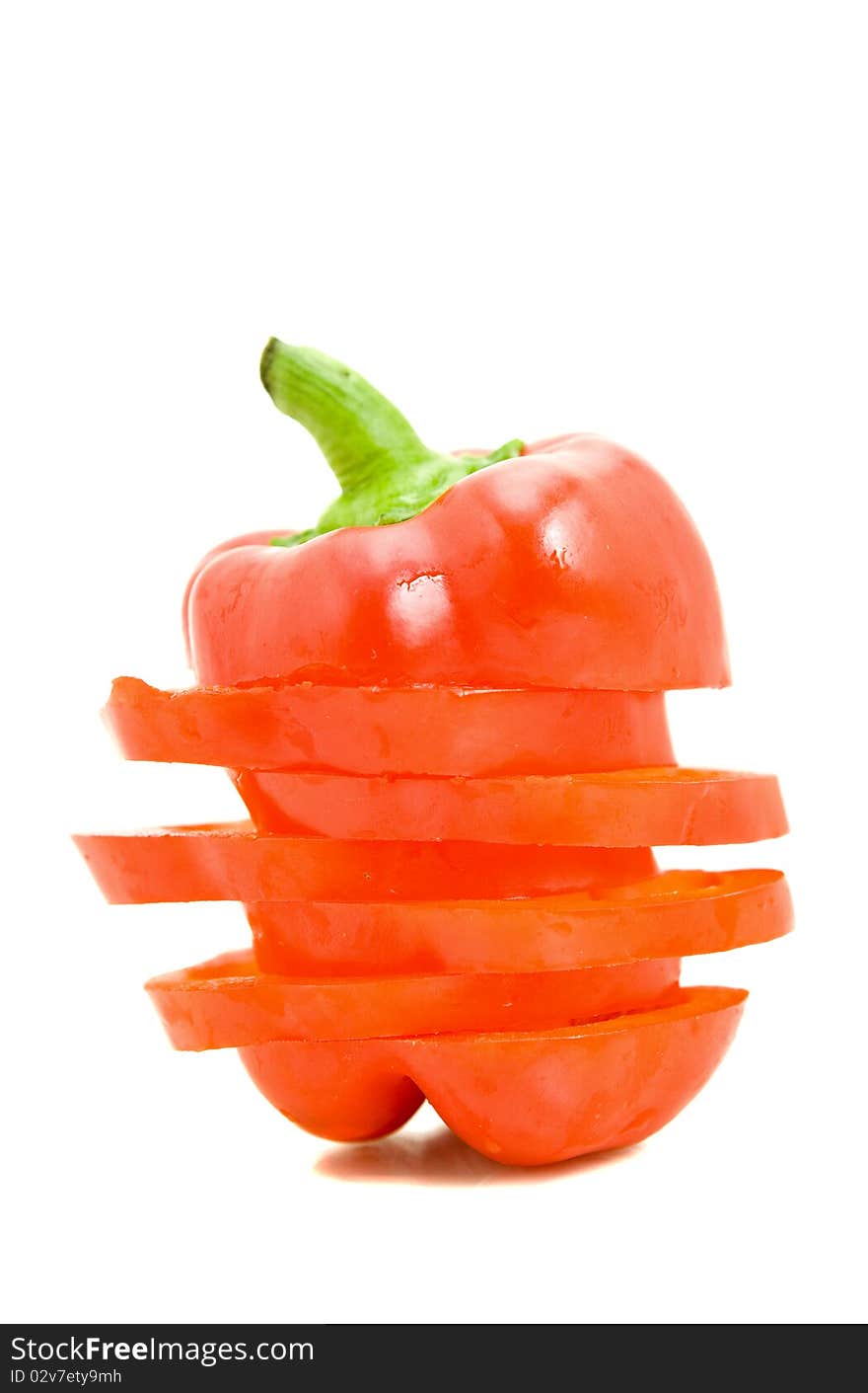 Fresh red pepper on white background