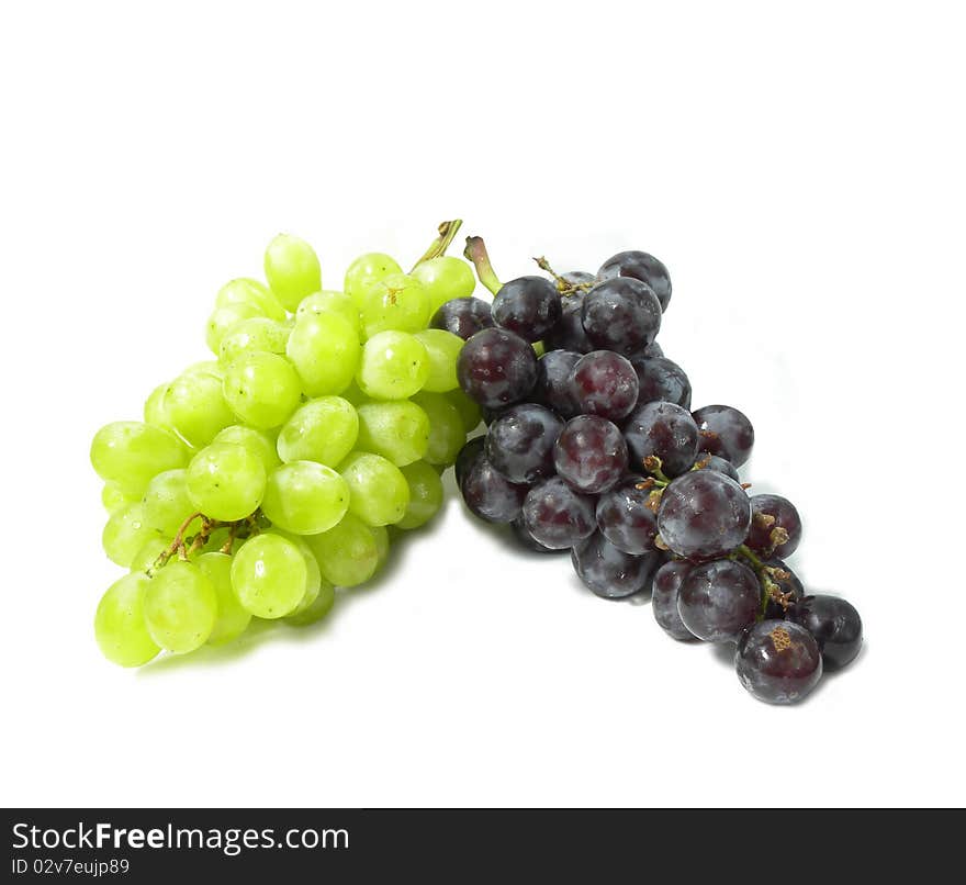 Bunch of grapes isolated on white background