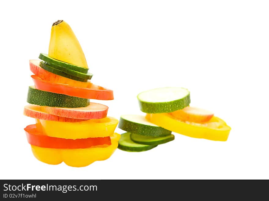 Fresh pepper on white background