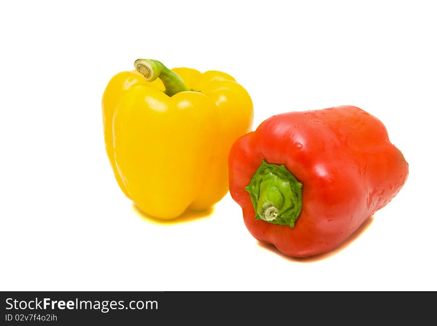 Fresh pepper on white background