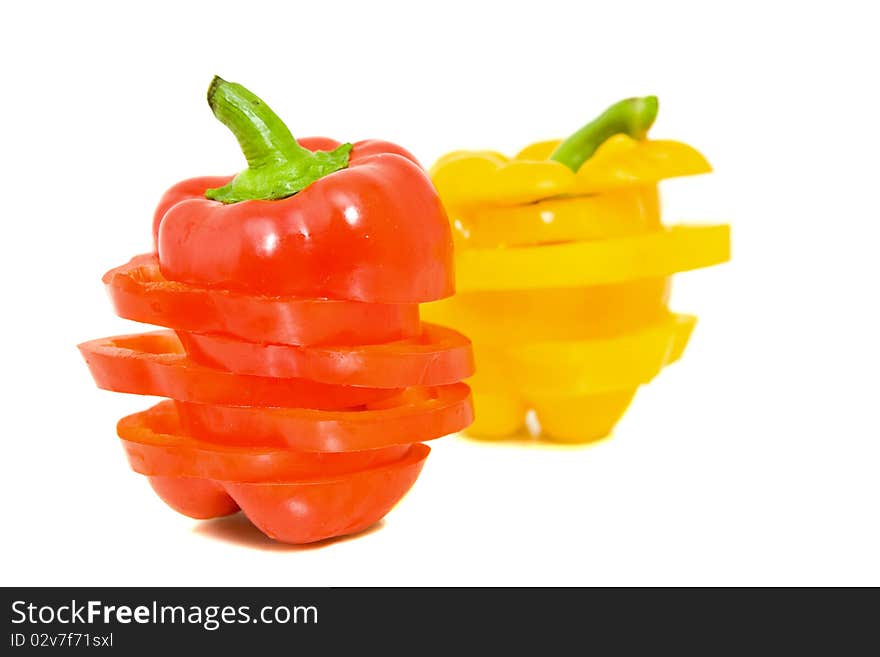 Fresh pepper on white background