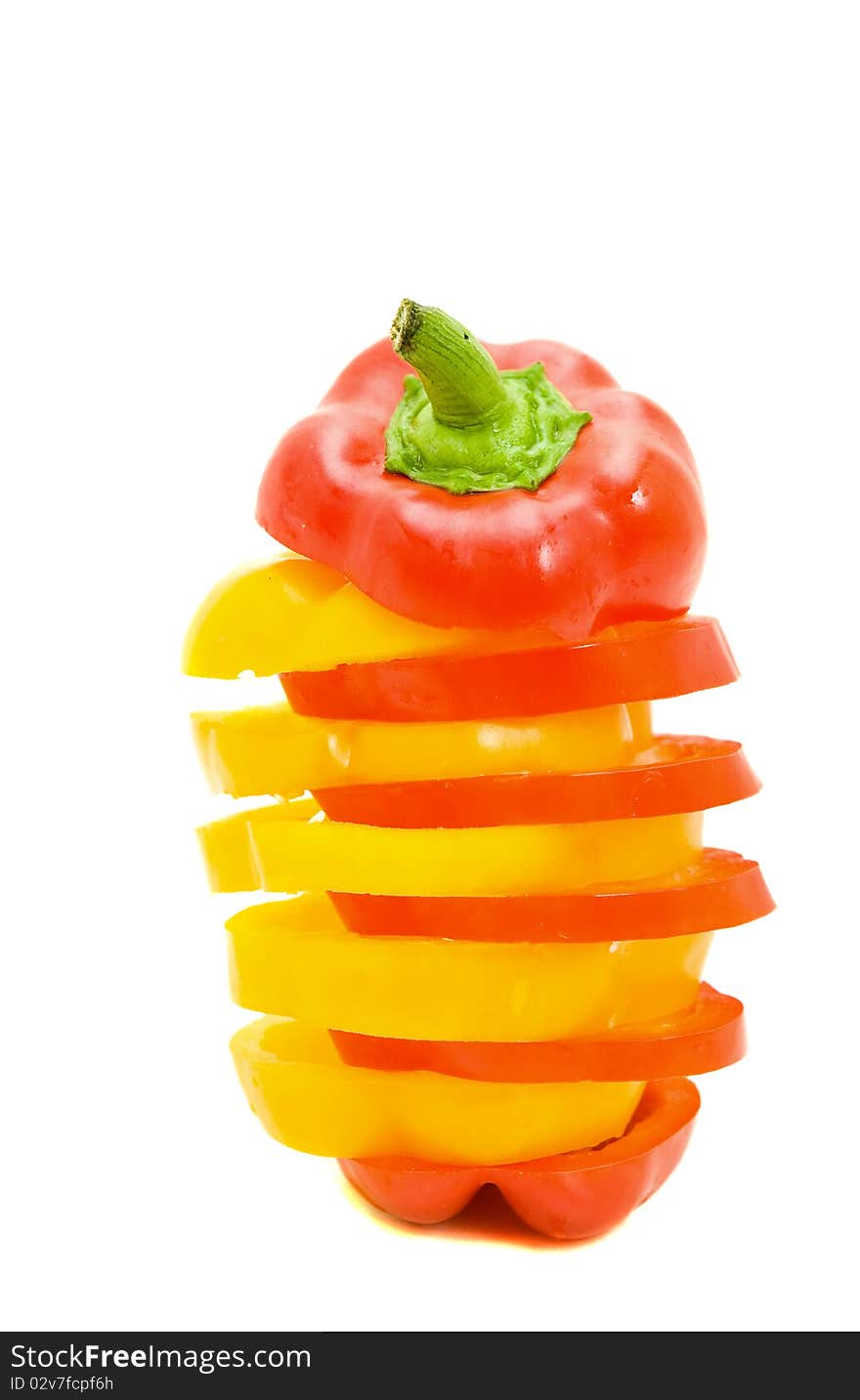 Fresh pepper on white background