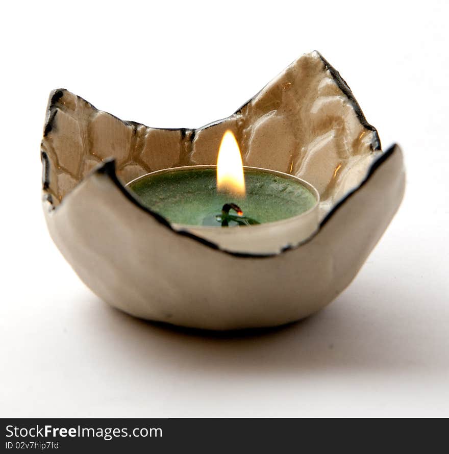 An handmade holder for at candlelight