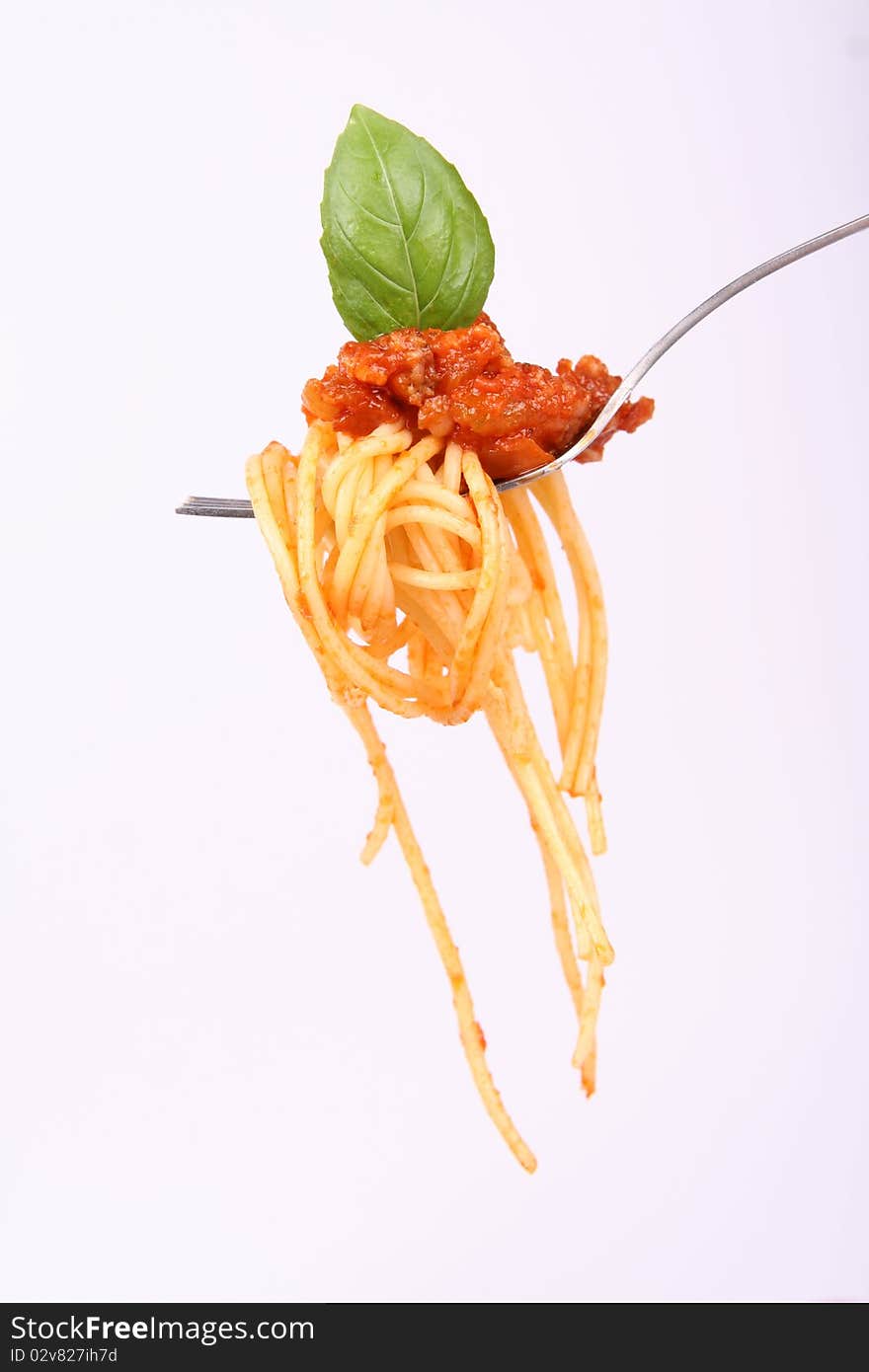 Spaghetti Bolognese On A Fork