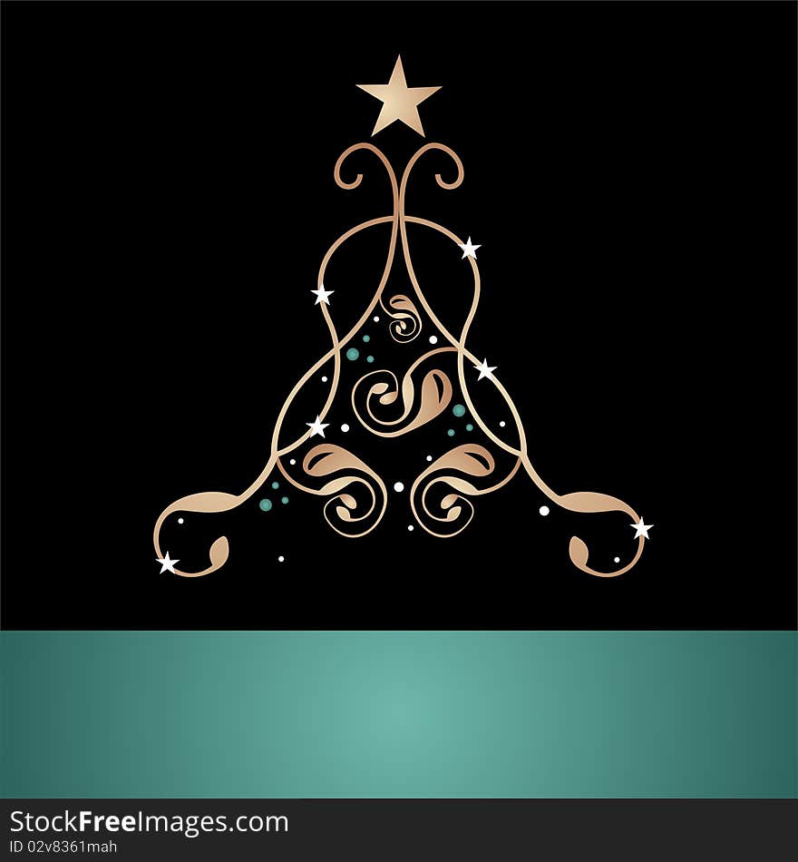 Abstract christmas tree with space for text