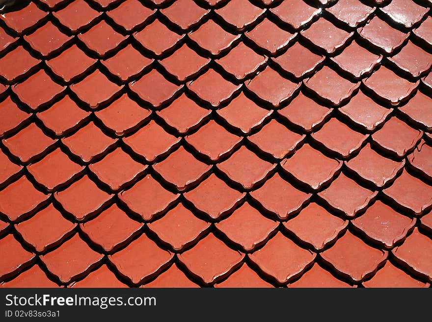 Tiles of Thai temple, Samutprakarn, Thailand