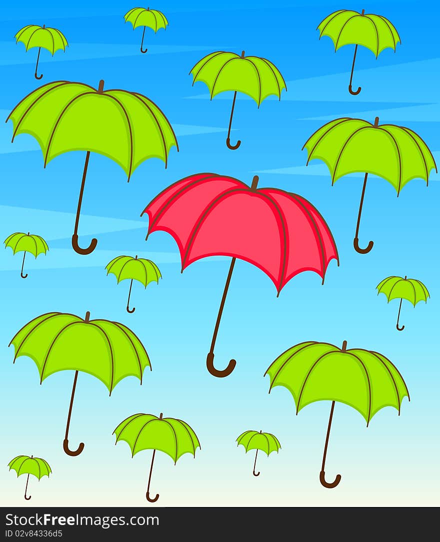 Umbrella with wallpaper design for a design