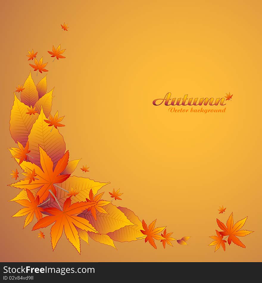 Autumn. Vector background in yellow.