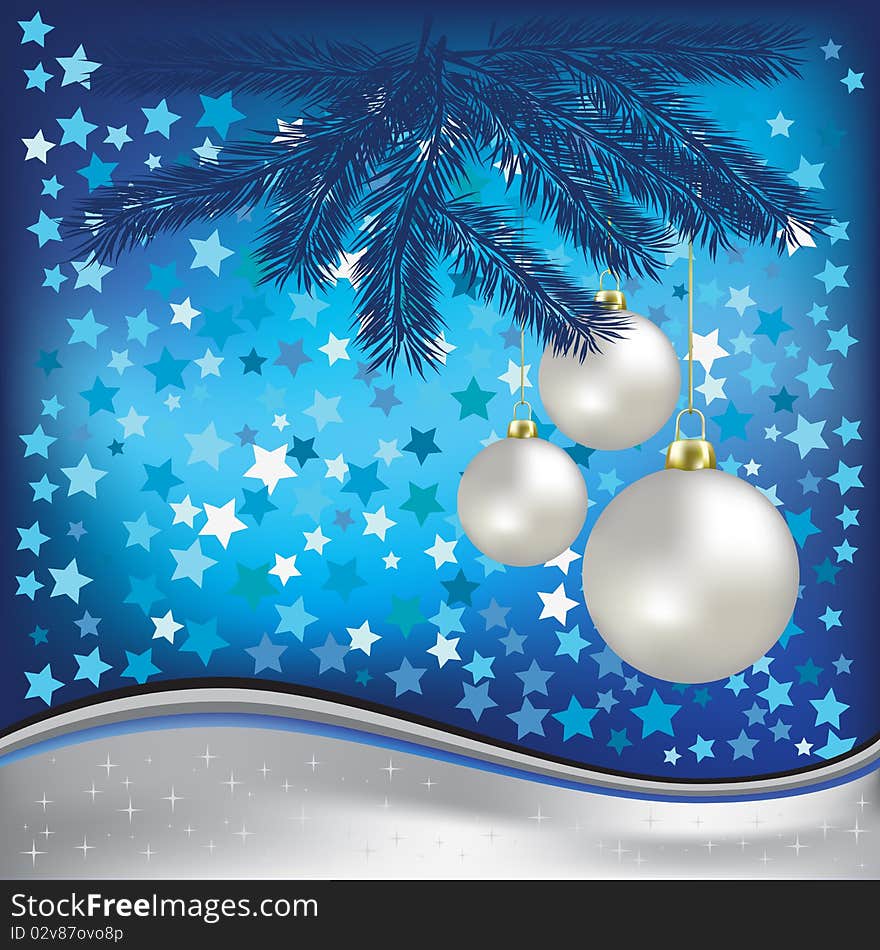 Christmas blue greeting with stars