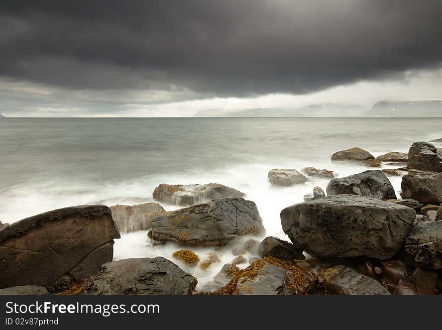 Dramatic costal impression, Westfjords, Iceland. Dramatic costal impression, Westfjords, Iceland.