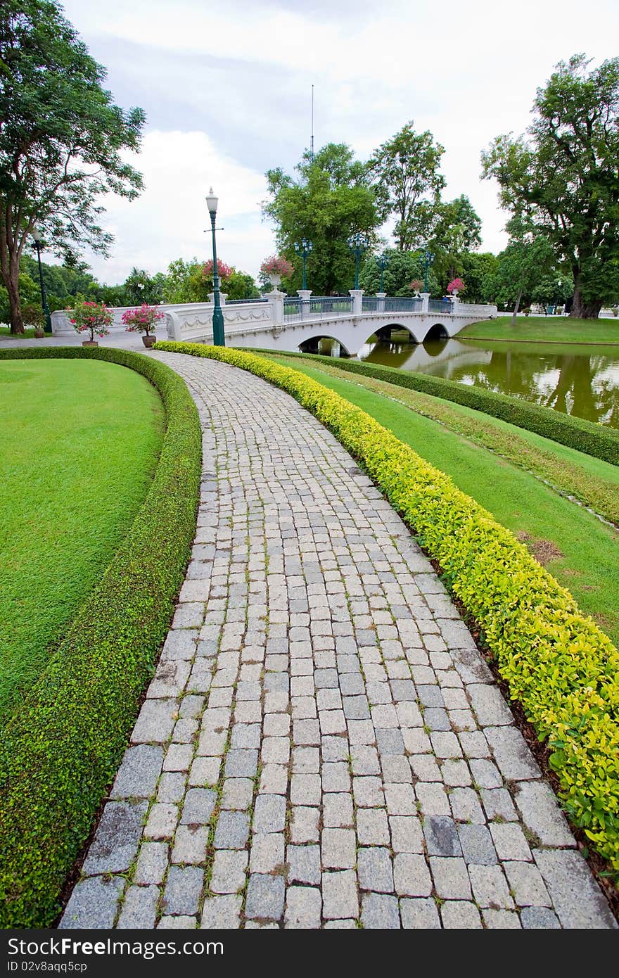 Walkway and Bridge in garden