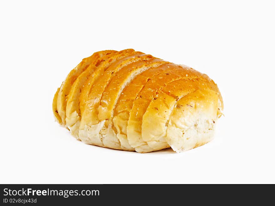 Bread slice isolated on the white background